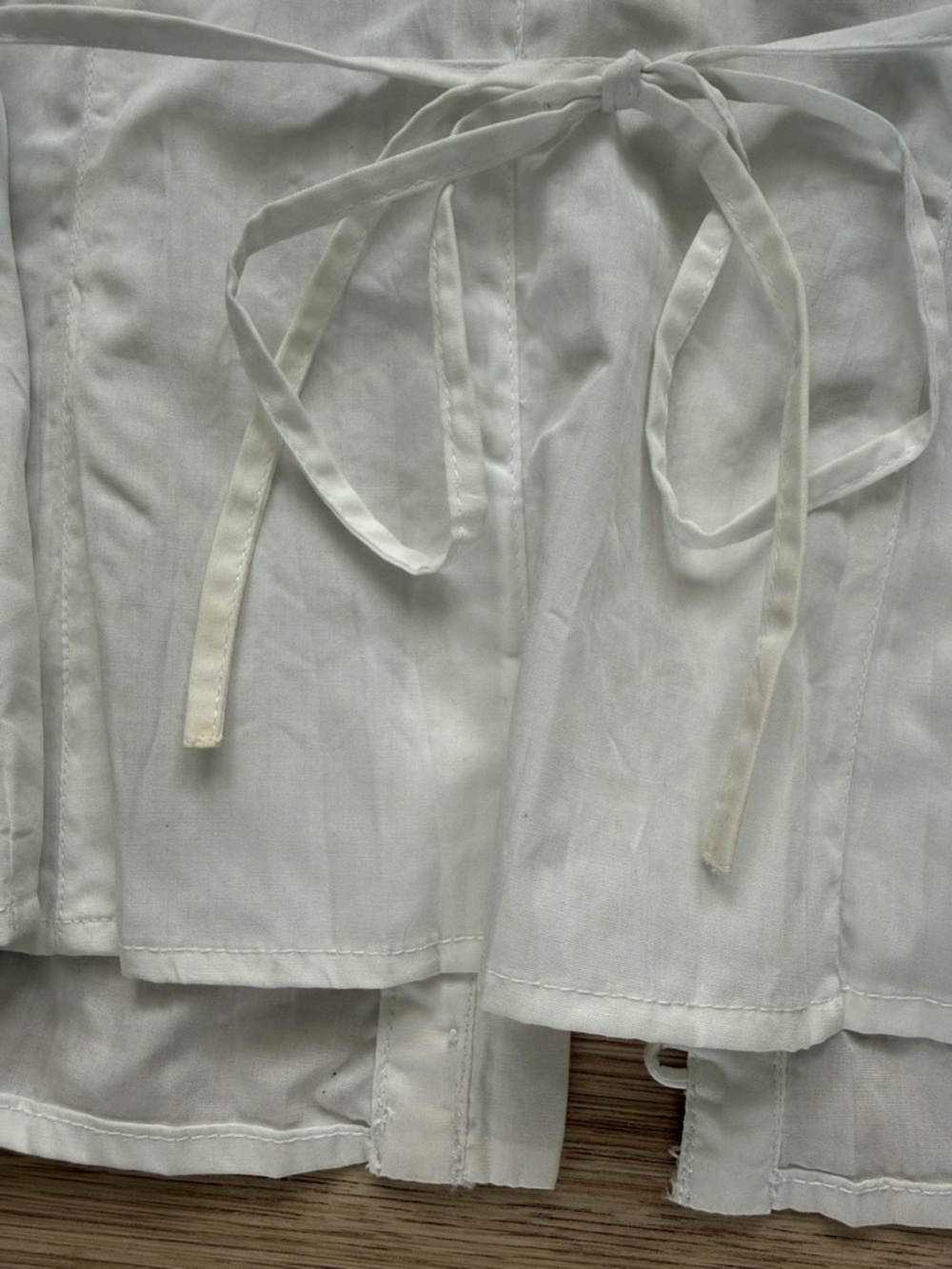 Vintage 80s 90s Cottagecore Milkmaid Coquette White Lace-Trim Button Up Blouse - Picture 11 of 15